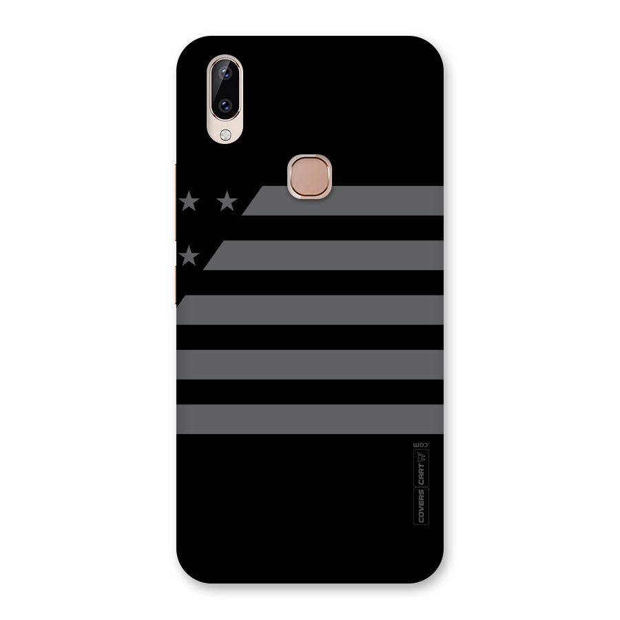 Grey Star Striped Pattern Back Case for Vivo Y83 Pro