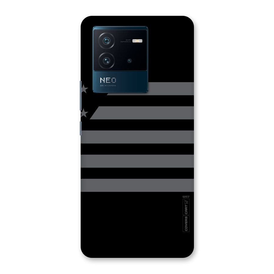 Grey Star Striped Pattern Back Case for Vivo iQOO Neo 6 5G