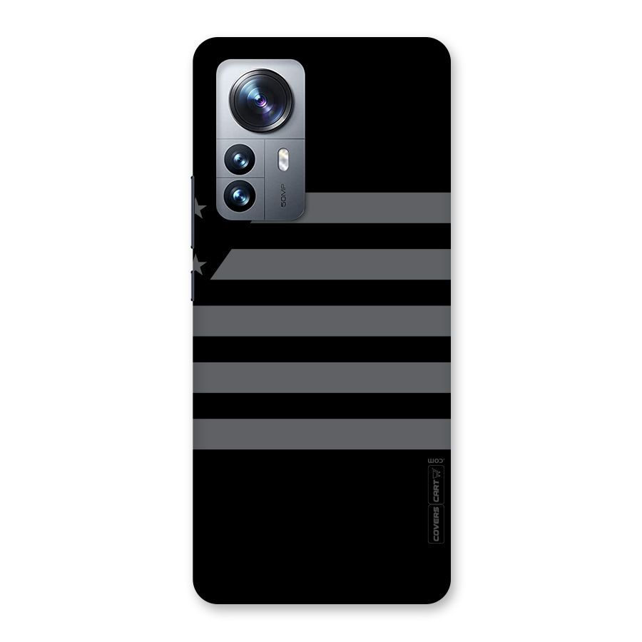 Grey Star Striped Pattern Back Case for Xiaomi 12 Pro