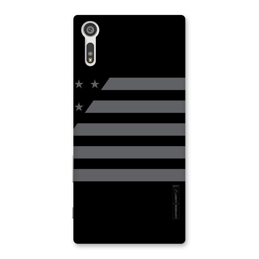 Grey Star Striped Pattern Back Case for Xperia XZ