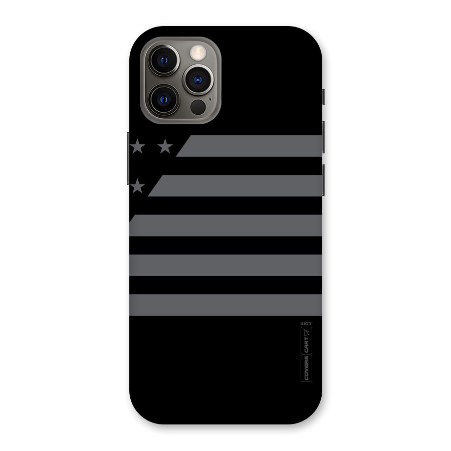 Grey Star Striped Pattern Back Case for iPhone 12 Pro