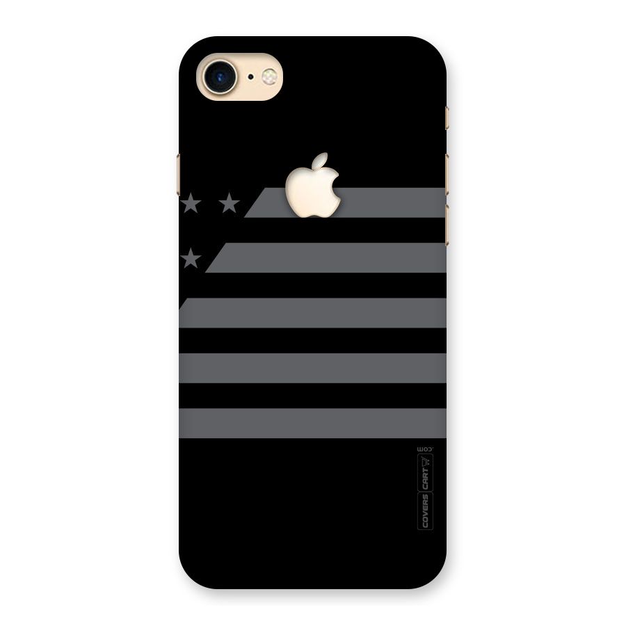 Grey Star Striped Pattern Back Case for iPhone 7 Apple Cut