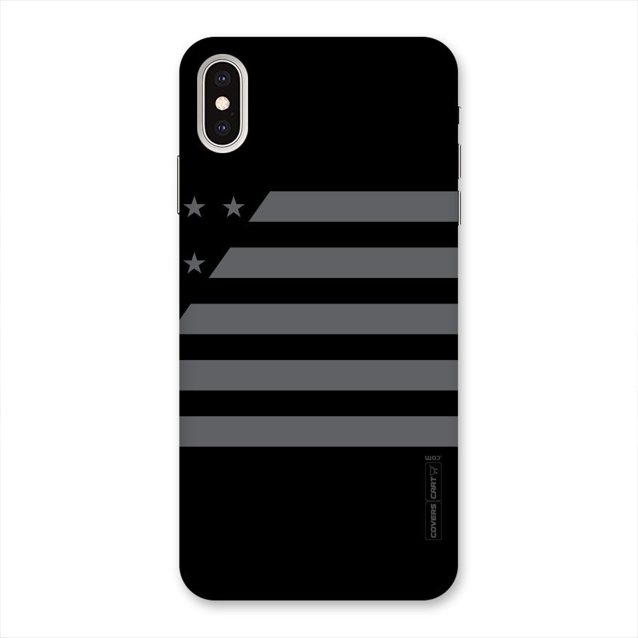 Grey Star Striped Pattern Back Case for iPhone XS Max