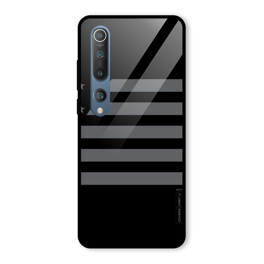 Grey Star Striped Pattern Glass Back Case for Mi 10