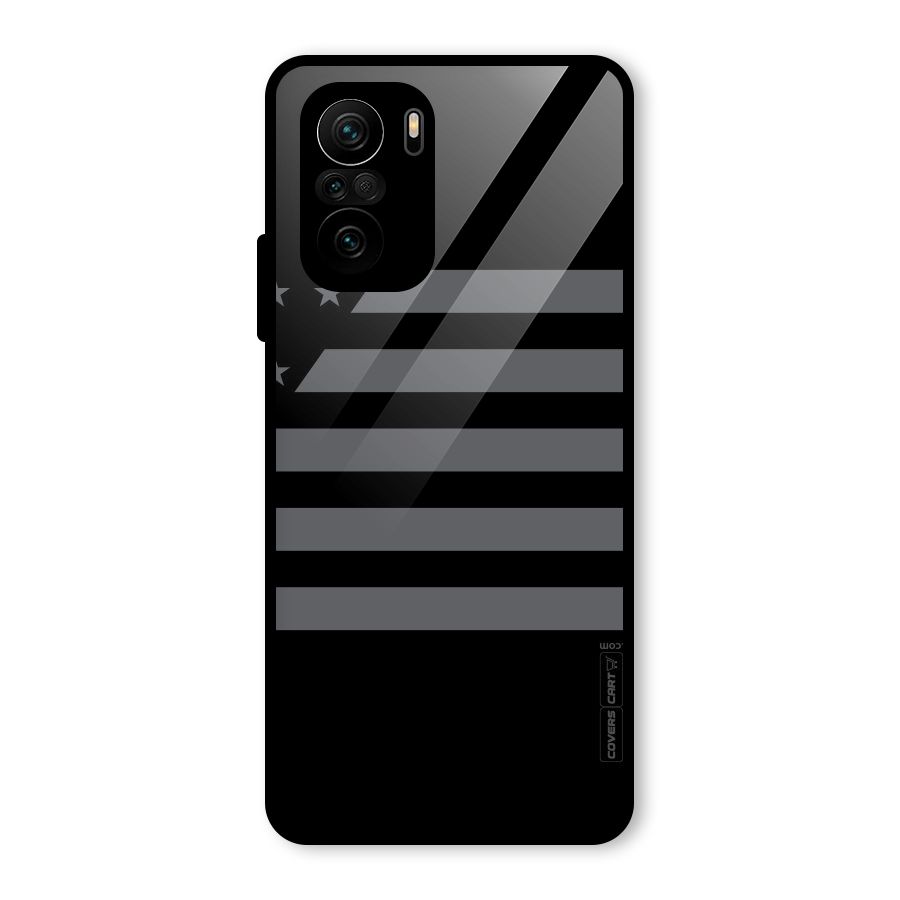 Grey Star Striped Pattern Glass Back Case for Mi 11X Pro