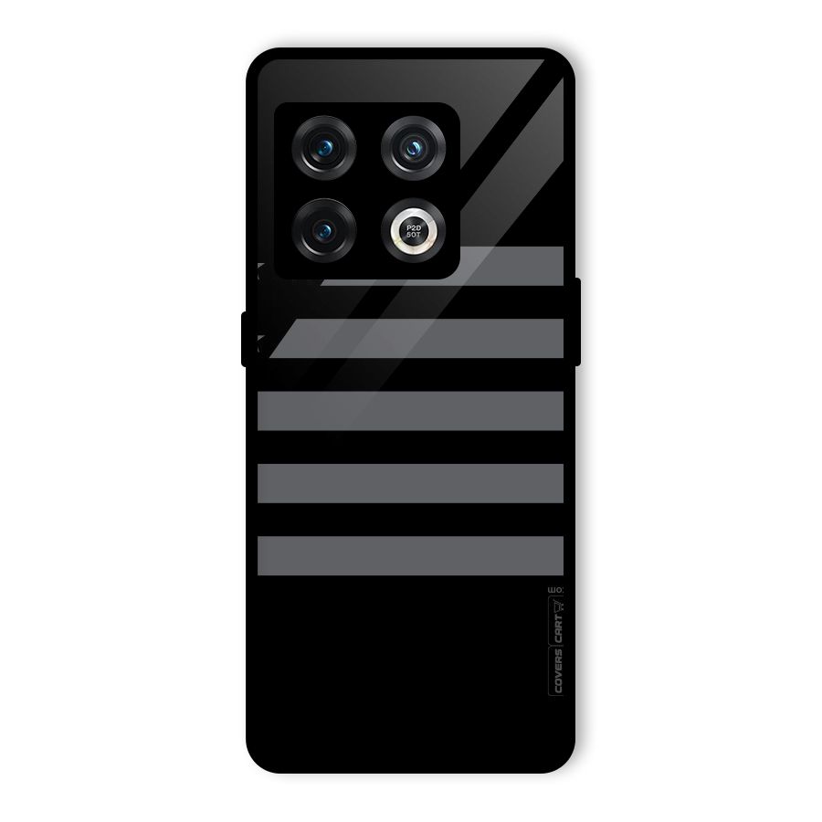 Grey Star Striped Pattern Glass Back Case for OnePlus 10 Pro 5G