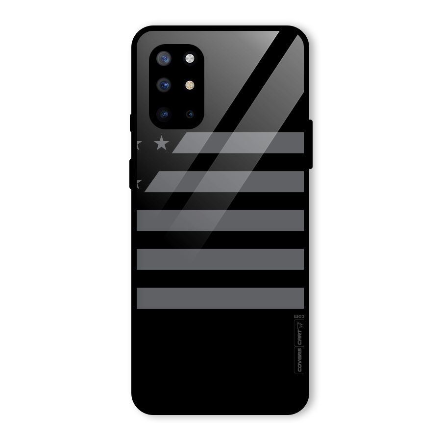 Grey Star Striped Pattern Glass Back Case for OnePlus 8T
