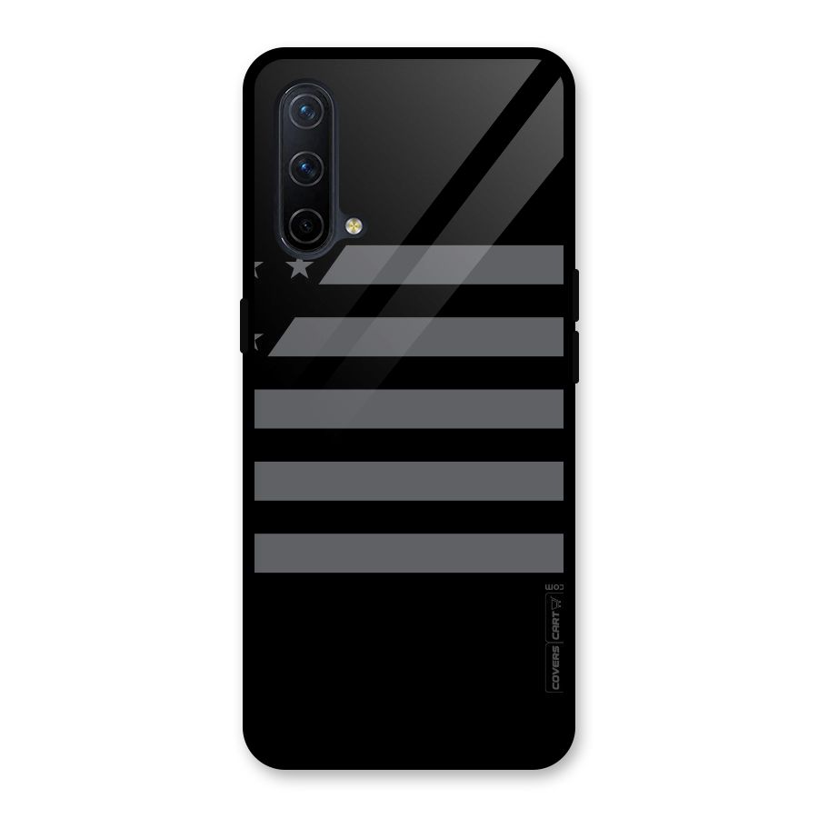 Grey Star Striped Pattern Glass Back Case for OnePlus Nord CE 5G