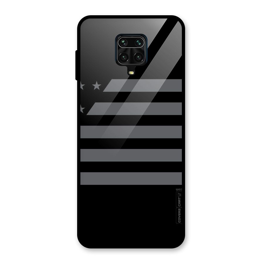 Grey Star Striped Pattern Glass Back Case for Poco M2 Pro