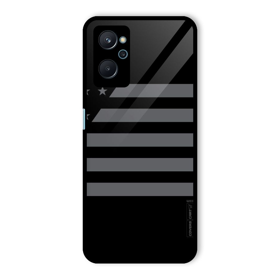 Grey Star Striped Pattern Glass Back Case for Realme 9i
