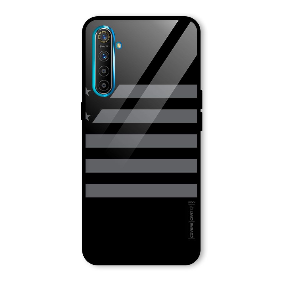 Grey Star Striped Pattern Glass Back Case for Realme X2