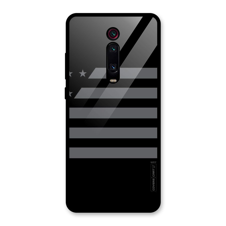 Grey Star Striped Pattern Glass Back Case for Redmi K20