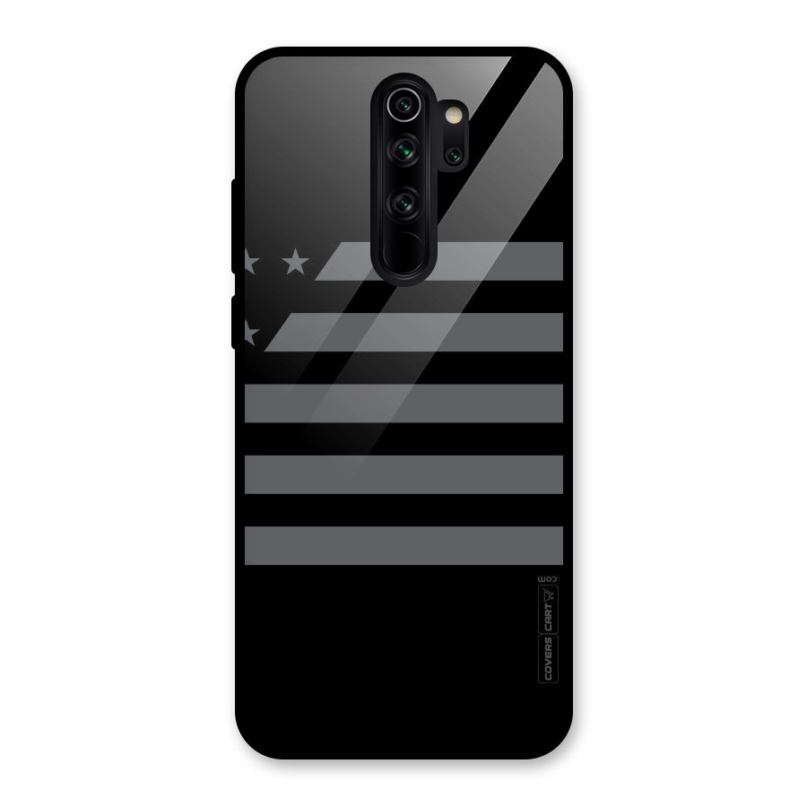 Grey Star Striped Pattern Glass Back Case for Redmi Note 8 Pro