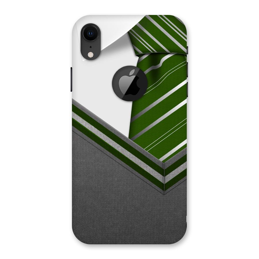 Grey Sweater Back Case for iPhone XR Logo Cut