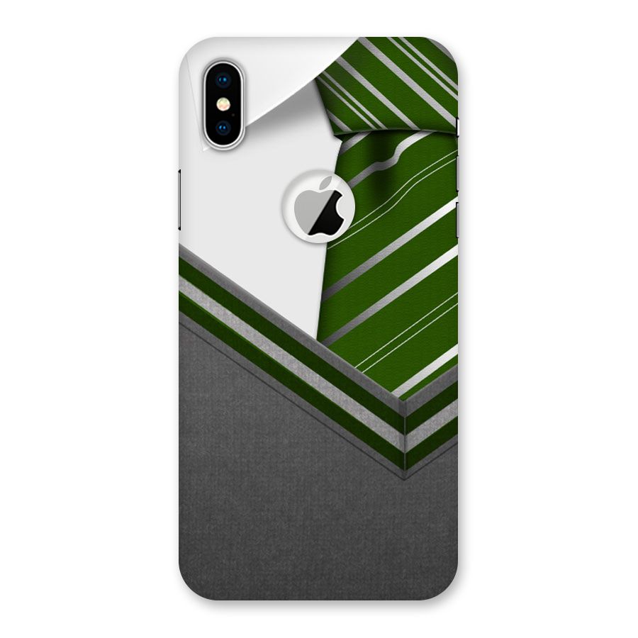 Grey Sweater Back Case for iPhone X Logo Cut