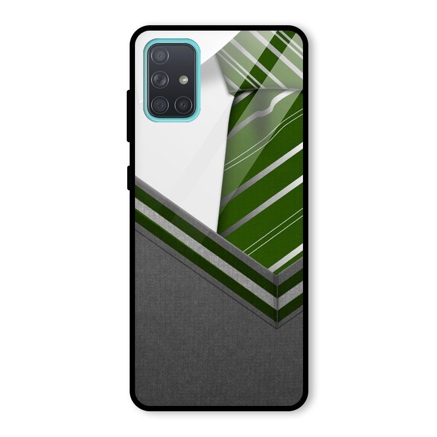 Grey Sweater Glass Back Case for Galaxy A71