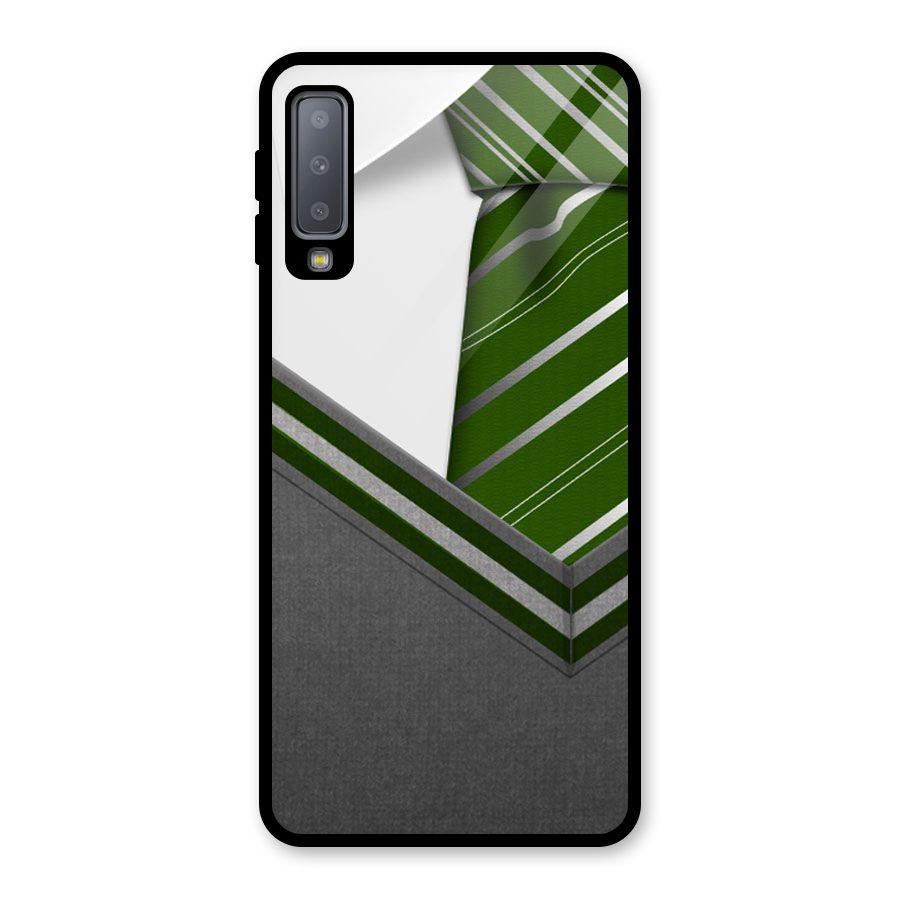Grey Sweater Glass Back Case for Galaxy A7 (2018)