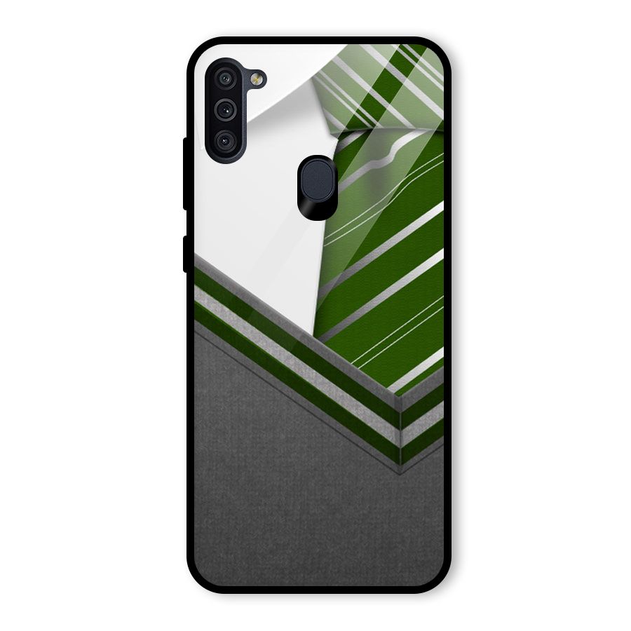 Grey Sweater Glass Back Case for Galaxy M11