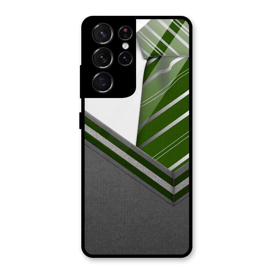 Grey Sweater Glass Back Case for Galaxy S21 Ultra 5G