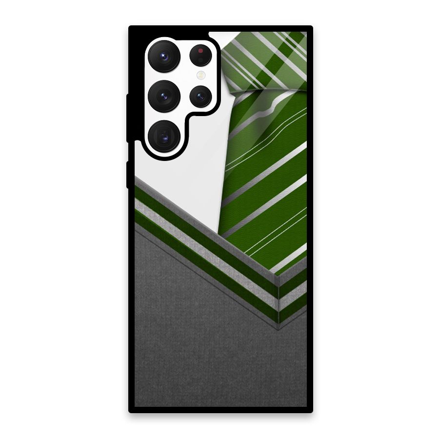 Grey Sweater Glass Back Case for Galaxy S22 Ultra 5G