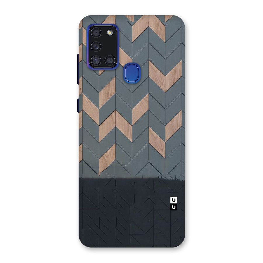 Greyish Wood Design Back Case for Galaxy A21s