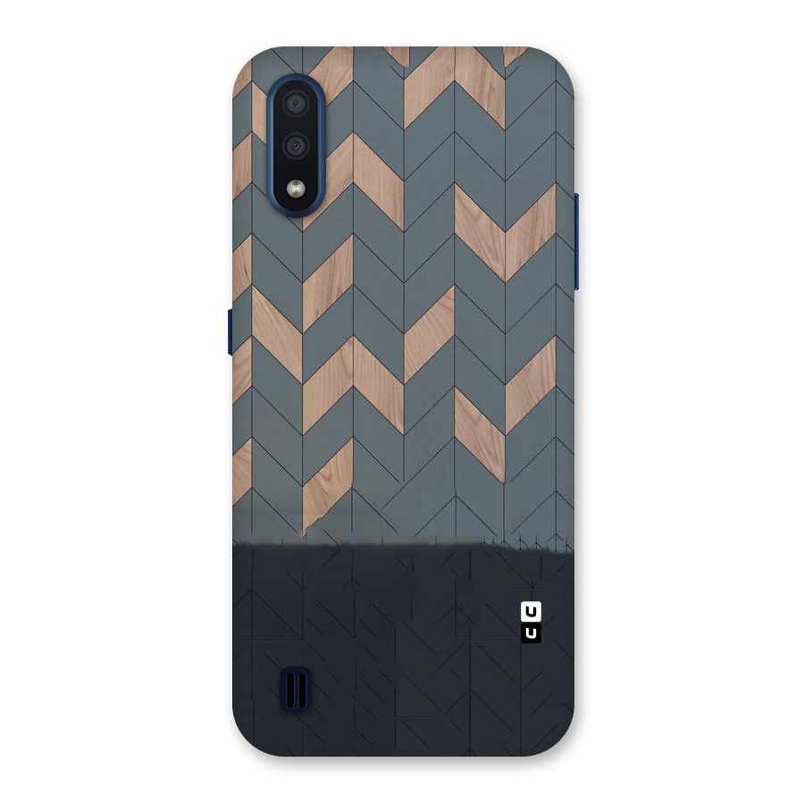 Greyish Wood Design Back Case for Galaxy M01