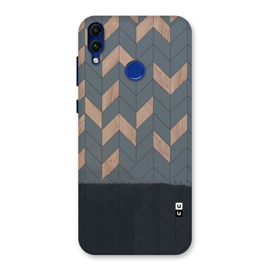 Greyish Wood Design Back Case for Honor 8C