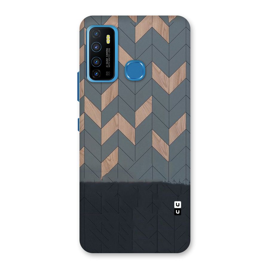 Greyish Wood Design Back Case for Infinix Hot 9