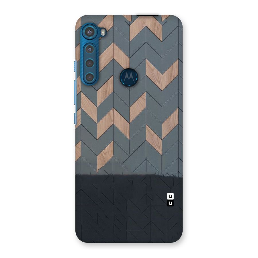 Greyish Wood Design Back Case for Motorola One Fusion Plus