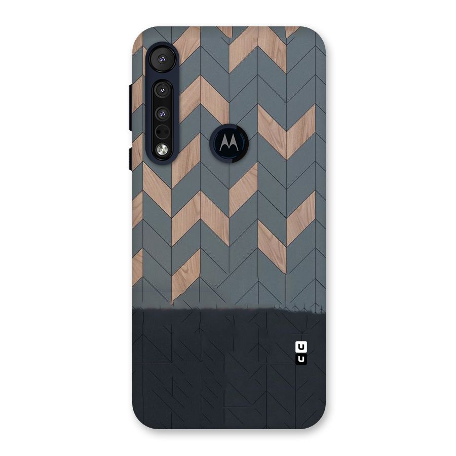 Greyish Wood Design Back Case for Motorola One Macro