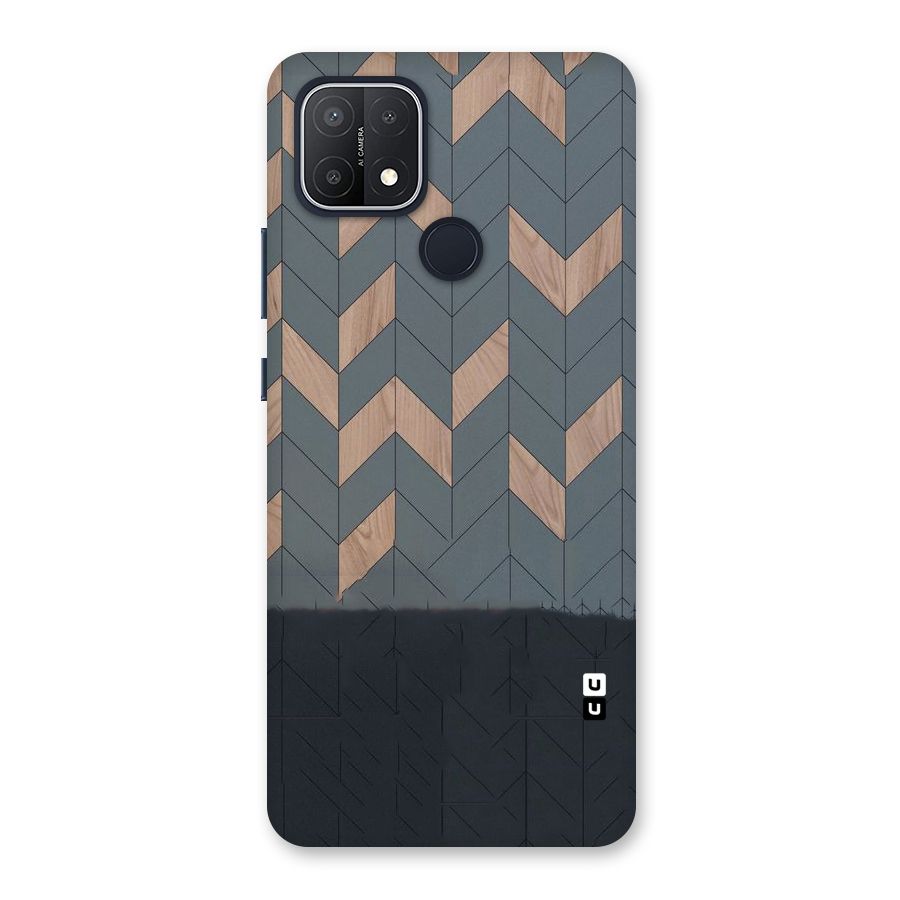 Greyish Wood Design Back Case for Oppo A15s