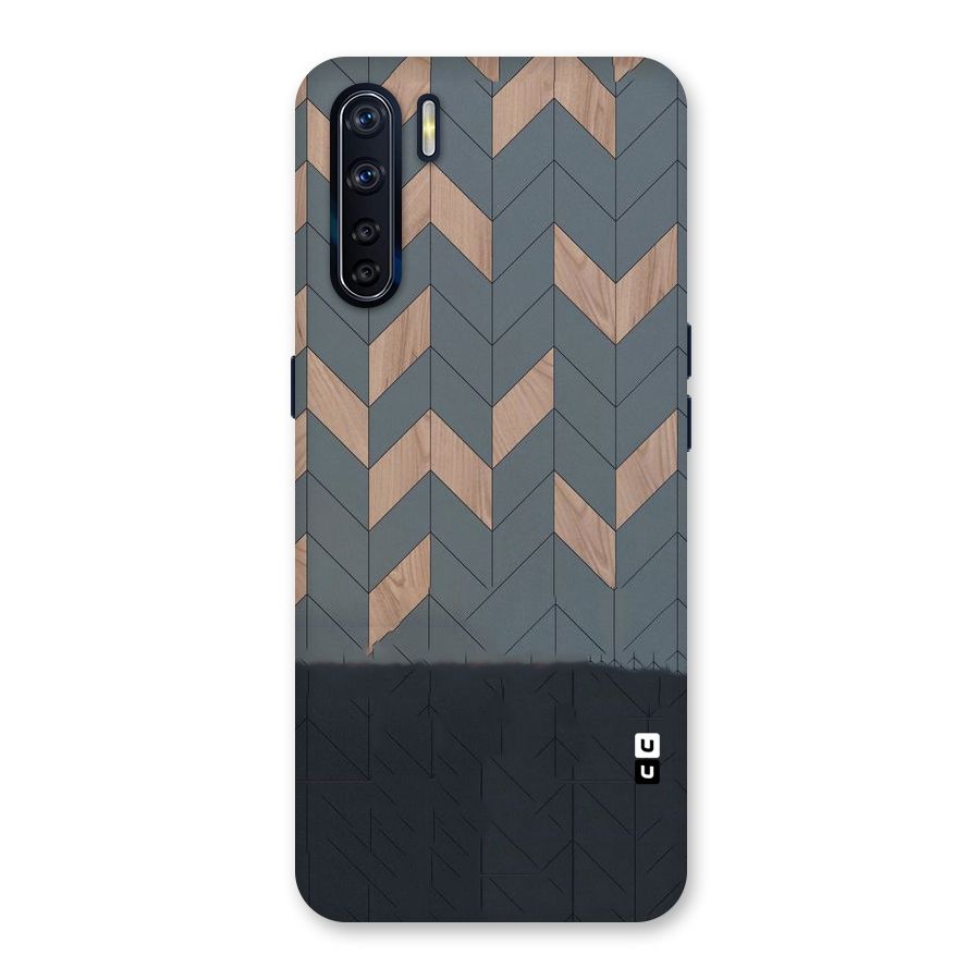 Greyish Wood Design Back Case for Oppo F15
