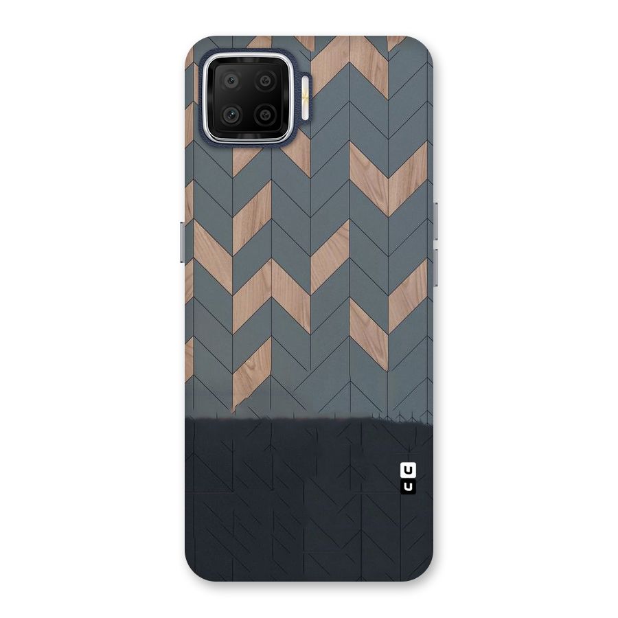 Greyish Wood Design Back Case for Oppo F17
