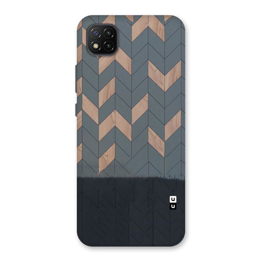 Greyish Wood Design Back Case for Poco C3