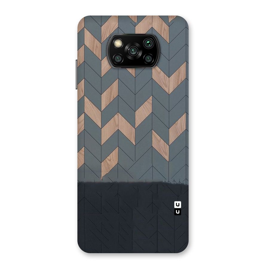 Greyish Wood Design Back Case for Poco X3