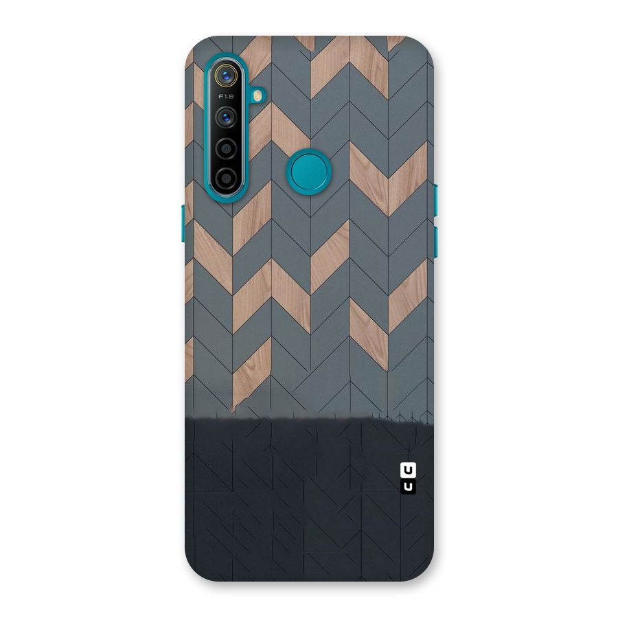 Greyish Wood Design Back Case for Realme 5i