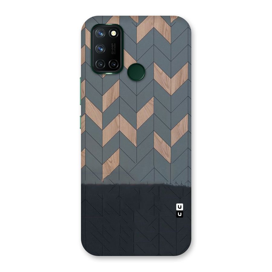Greyish Wood Design Back Case for Realme 7i