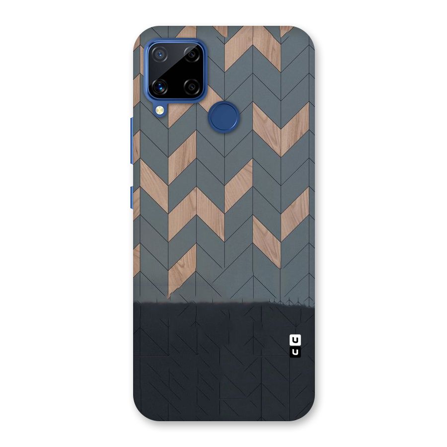 Greyish Wood Design Back Case for Realme C15