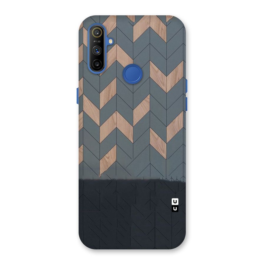 Greyish Wood Design Back Case for Realme Narzo 10A
