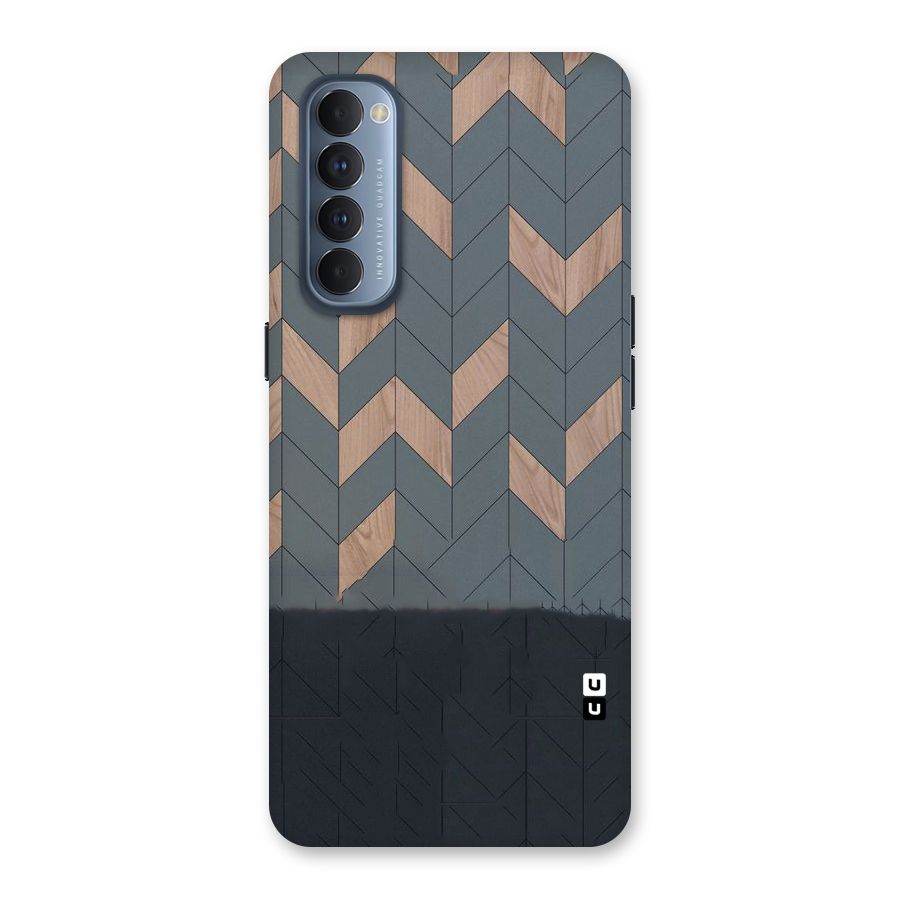 Greyish Wood Design Back Case for Reno4 Pro