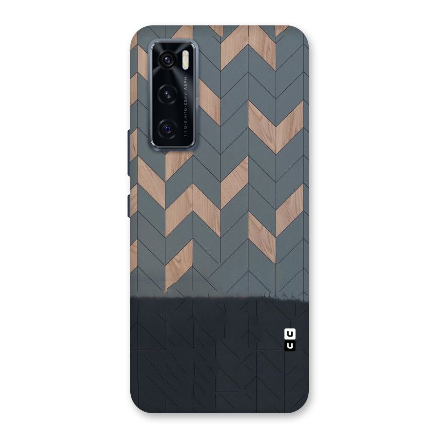 Greyish Wood Design Back Case for Vivo V20 SE