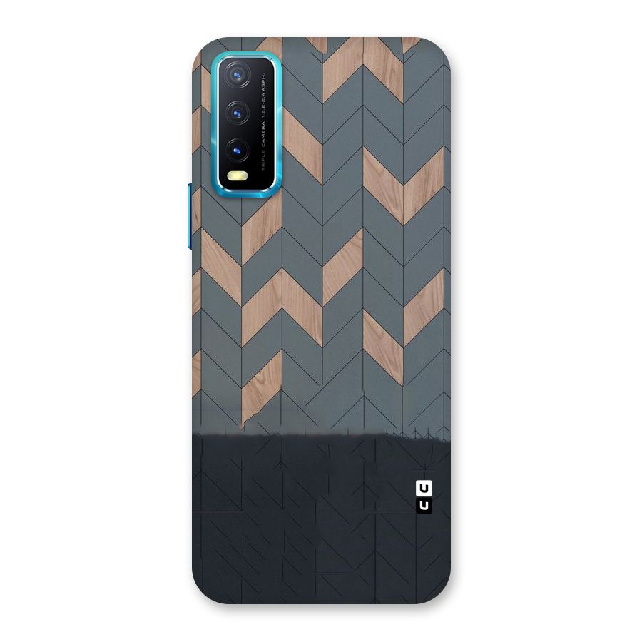 Greyish Wood Design Back Case for Vivo Y20