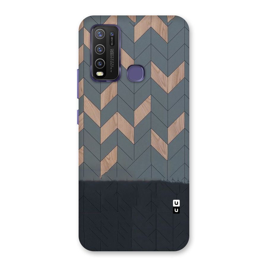 Greyish Wood Design Back Case for Vivo Y30