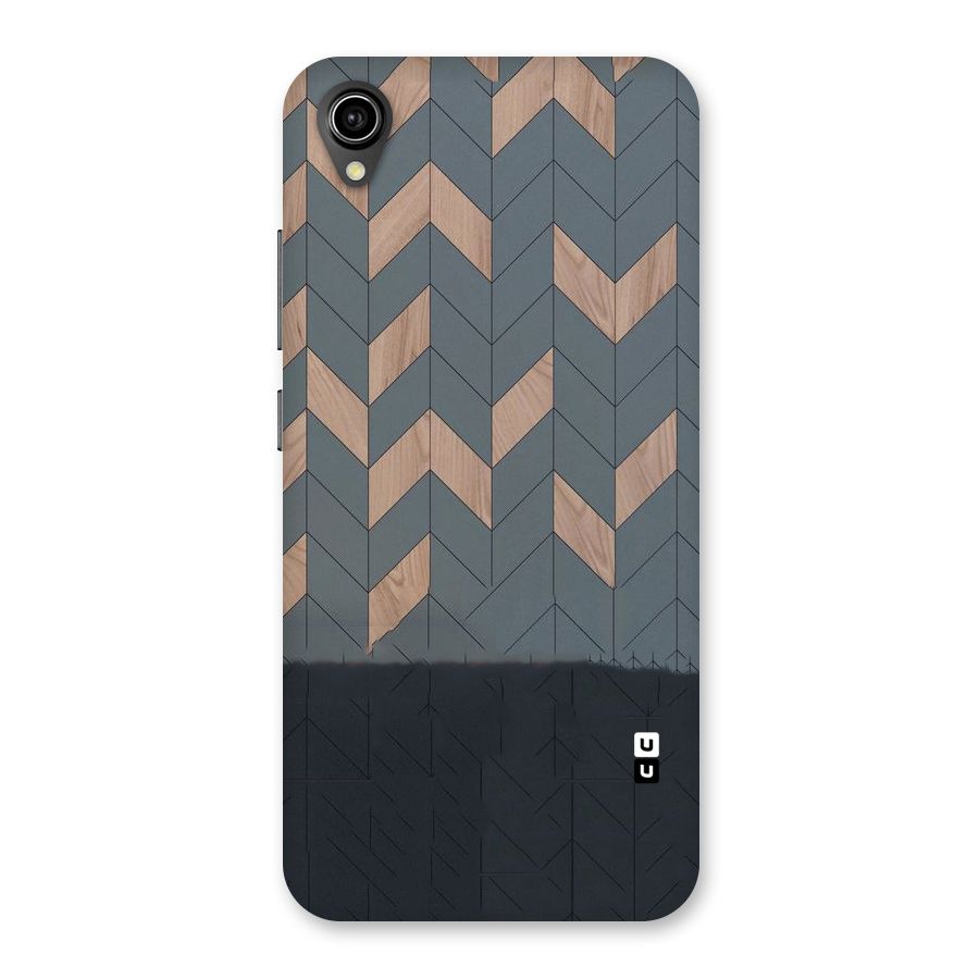 Greyish Wood Design Back Case for Vivo Y90