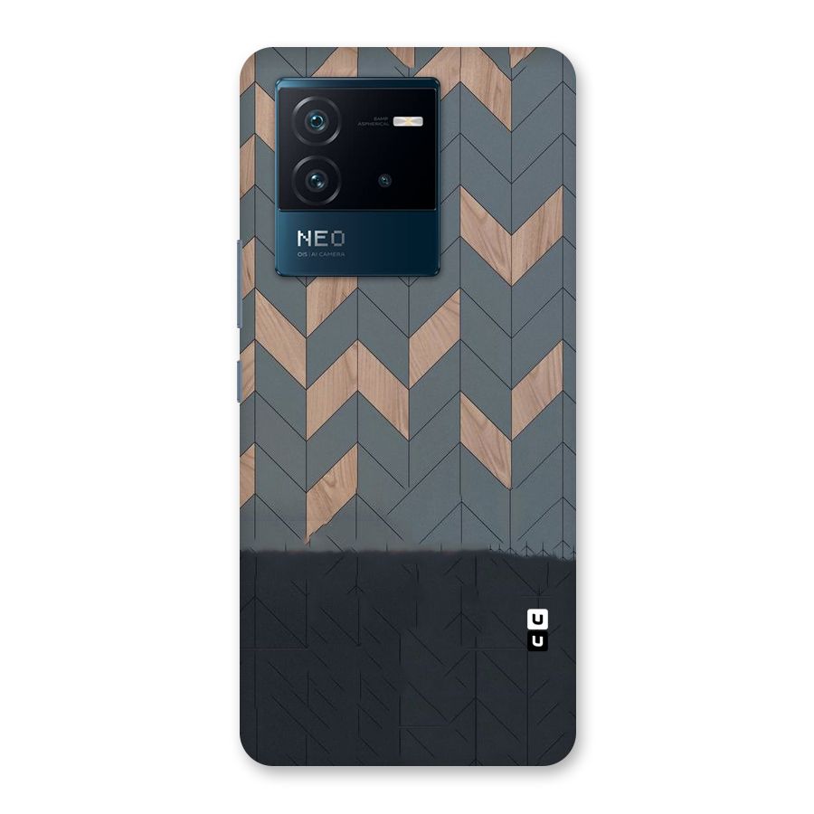 Greyish Wood Design Back Case for Vivo iQOO Neo 6 5G
