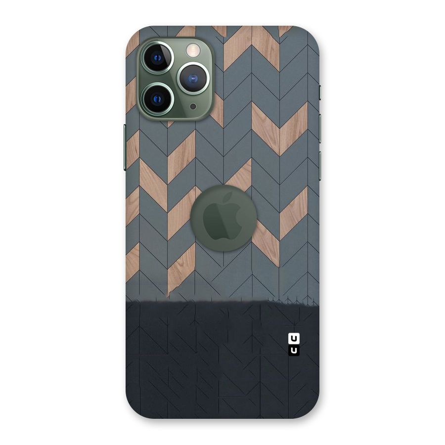 Greyish Wood Design Back Case for iPhone 11 Pro Logo  Cut