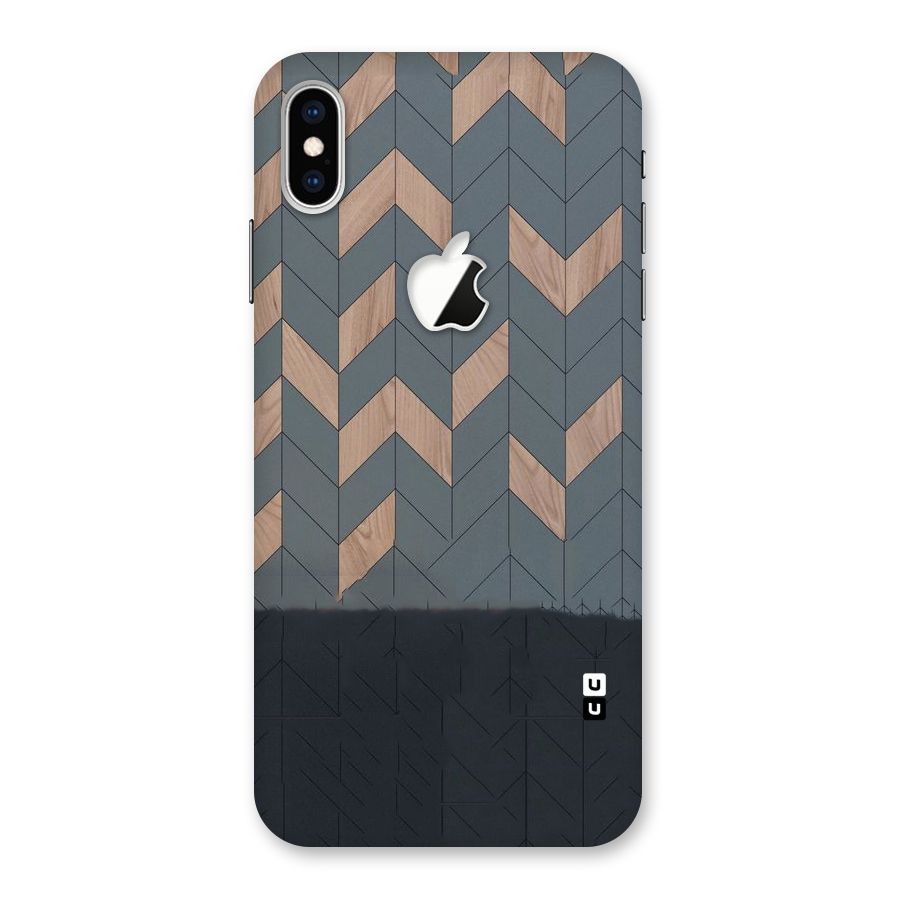Greyish Wood Design Back Case for iPhone XS Max Apple Cut