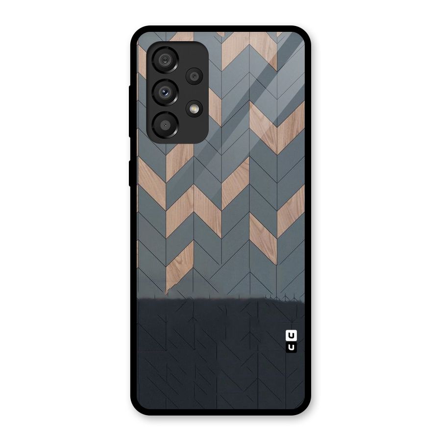 Greyish Wood Design Glass Back Case for Galaxy A33 5G