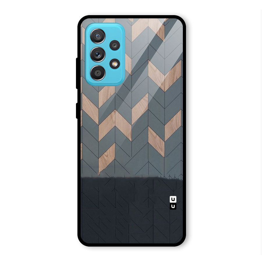 Greyish Wood Design Glass Back Case for Galaxy A52