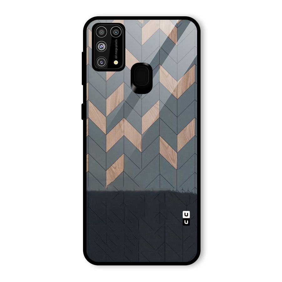 Greyish Wood Design Glass Back Case for Galaxy F41